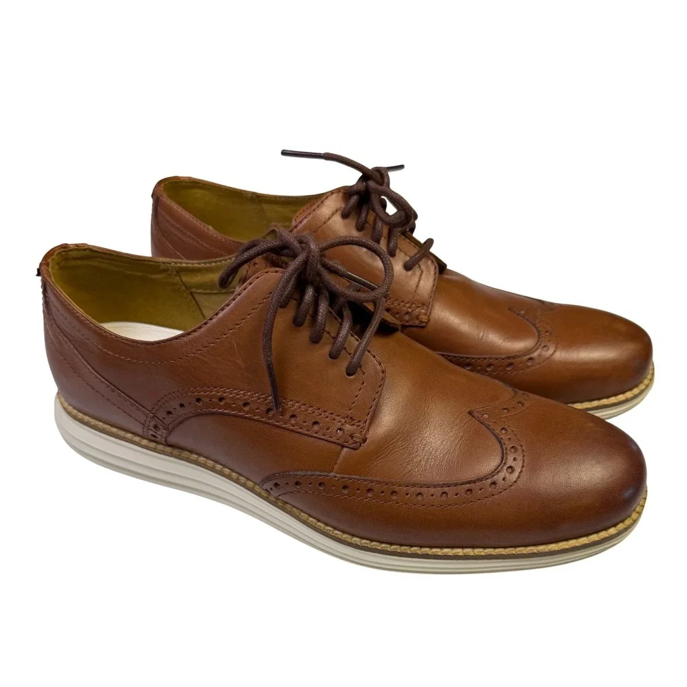 Cole Haan OriginalGrand Wingtip Oxford Mens 9M British Tan Leather C26471